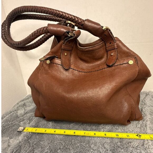 Large Vintage Cole Haan Butter Soft Pebbled Leather Shoulder Satchel Bag Brown - Picture 1 of 14